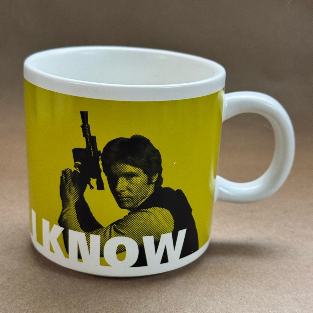 Hallmark Star Wars Han Solo “I Know” Green and White Coffee Mug. 14 fl oz.